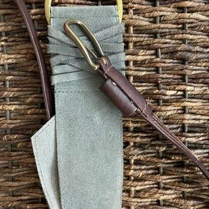 Two belts. xs/s. One banana republic. Other is a green/grey suede.